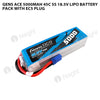 Gens Ace 5000mAh 5S 45C Lipo Battery Pack With EC5 Plug