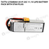 Tattu 2700mAh 3S1P 25C 11.1V Lipo Battery Pack With XT60 Plug