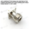 2pcs copper N type female RF Adapter N Type Connector FeMale RF COAX connector 4-hole panel mount 17.5x17.5mm