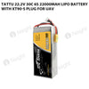 Tattu 22.2V 30C 6S 22000mAh Lipo Battery With XT90-S Plug For UAV