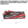 Gens Ace G-Tech 5300mAh 7.4V 60C 2S1P HardCase Lipo Battery Pack 24# With Deans Plug