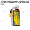 Tattu 1400mAh 4S 130C 14.8V R-Line Version 4.0 Lipo Battery Pack With XT60 Plug