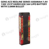 Gens Ace 5000mAh 2S 7.4V 130C HardCase 56# Redline Series Lipo Battery With 5.0mm Bullet