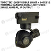 Topotek 1080P visible light + 640x512 thermal imaging dual light 200g small gimbal, IP output