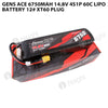 Gens Ace 6750mAh 4S 60C 14.8V Lipo Battery 12# XT60 Plug