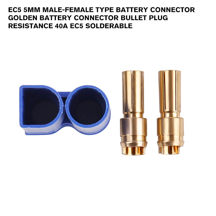 EC5 5mm Male-Female Type Battery Connector Golden Battery Connector Bullet Plug Resistance 40A EC5 Solderable