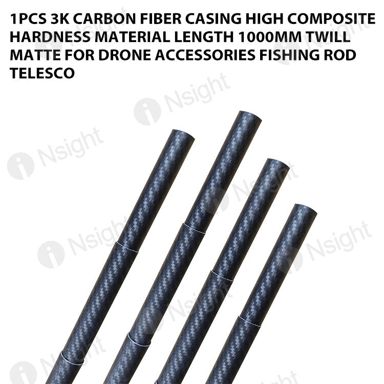 1pcs 3K Carbon Fiber Casing High Composite Hardness Material Length 1000mm Twill Matte For Drone Accessories Fishing Rod Telesco