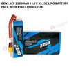 Gens Ace 2200mAh 3S 25C 11.1V Lipo Battery Pack With XT60 Connector