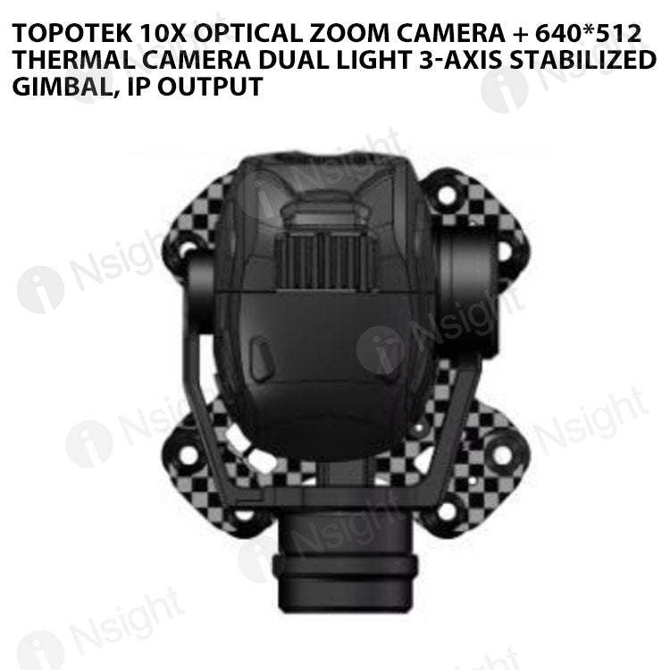 Topotek 10x Optical Zoom + 320*240 Thermal imaging Dual Light 3-Axis Gimbal, IP output