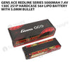 Gens Ace 5000mAh 2S 7.4V 130C HardCase 56# Redline Series Lipo Battery With 5.0mm Bullet