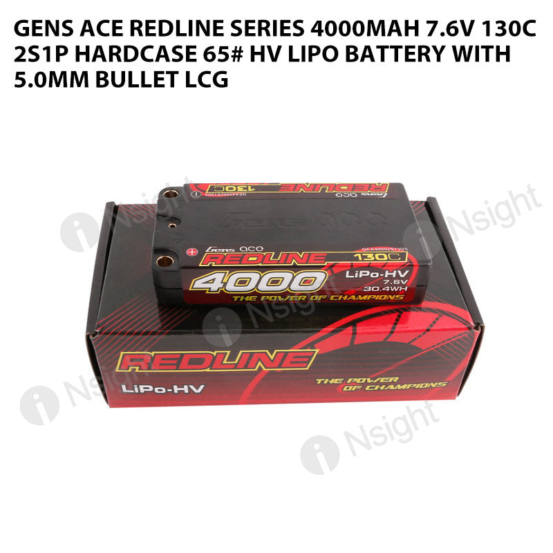 Gens Ace Redline 2.0 2S LiHV Battery 140C (7.6V/8500mAh) w/5mm Bullets Gens Ace Redline 2.0 2S LiHV Battery 140C (7.6V/8500mAh) w/5mm Bullets