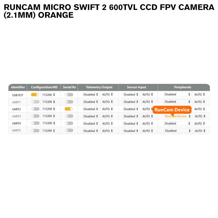 Runcam Micro Swift 2 600TVL CCD FPV Camera (2.1mm) Orange – iNsightFPV