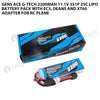 Gens Ace G-Tech 2200mAh 11.1V 3S1P 25C Lipo Battery Pack With EC3, Deans And XT60 Adapter For RC Plane