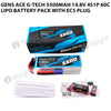 【stop product】Gens Ace G-Tech 5500mAh 14.8V 4S1P 60C Lipo Battery Pack With EC5 Plug