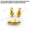 100 pcs SMA female to SMA female with nut bulkhead in serie RF coaxial adapter