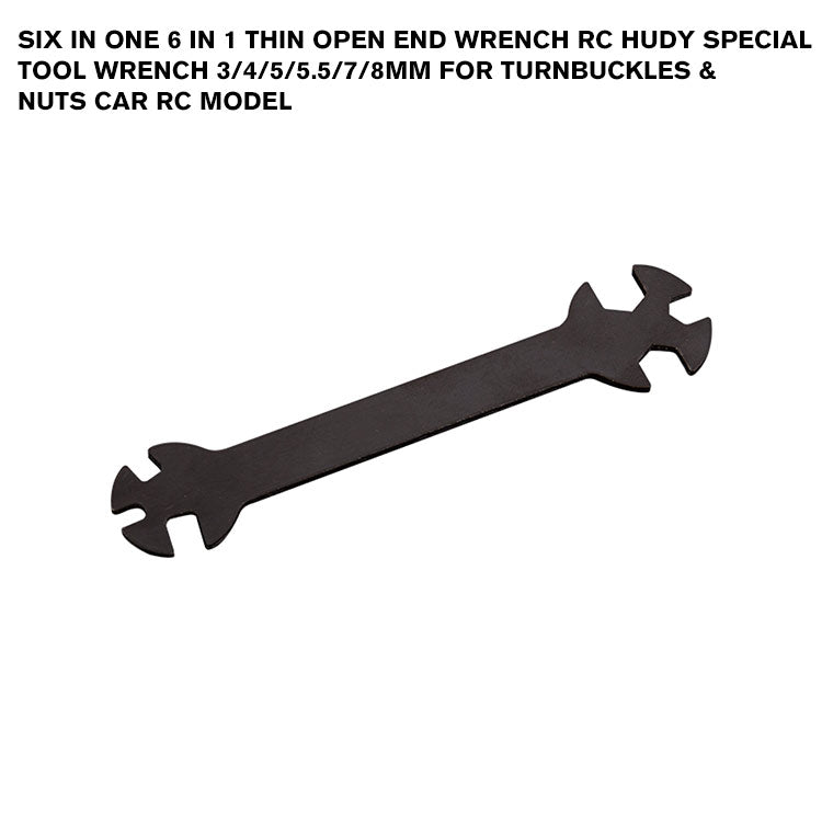 Six In One 6 In 1 Thin Open End Wrench RC Hudy Special Tool Wrench 3/4/5/5.5/7/8MM For Turnbuckles & Nuts Car Rc Model