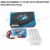 Gens Ace 800mAh 11.1V 45C 3S1P Lipo Battery Pack With EC2 Plug