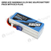 Gens Ace 5600mAh 22.2V 80C 6SLipo Battery Pack With EC5 Plug