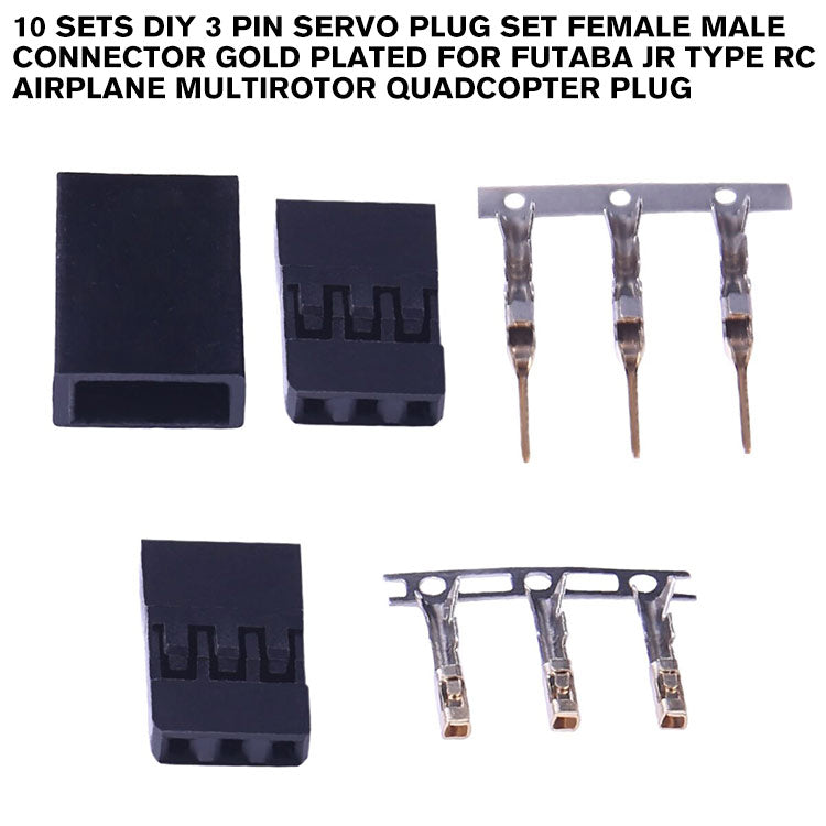thumbnail image 2 of Amass MR30 3-Pin Gold Connectors - 6 Pairs (12pcs) 3.0mm, 30A For Multirotor ESC/Motor 2 of 4
