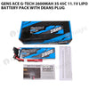 Gens Ace G-Tech 2600mAh 3S 45C 11.1V Lipo Battery Pack With Deans Plug