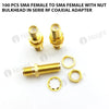 100 pcs SMA female to SMA female with nut bulkhead in serie RF coaxial adapter