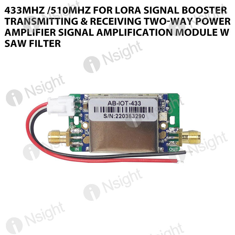 433MHz /510MHz for Lora Signal Booster Transmitting & Receiving Two-Way Power Amplifier Signal Amplification Module w Saw Filter