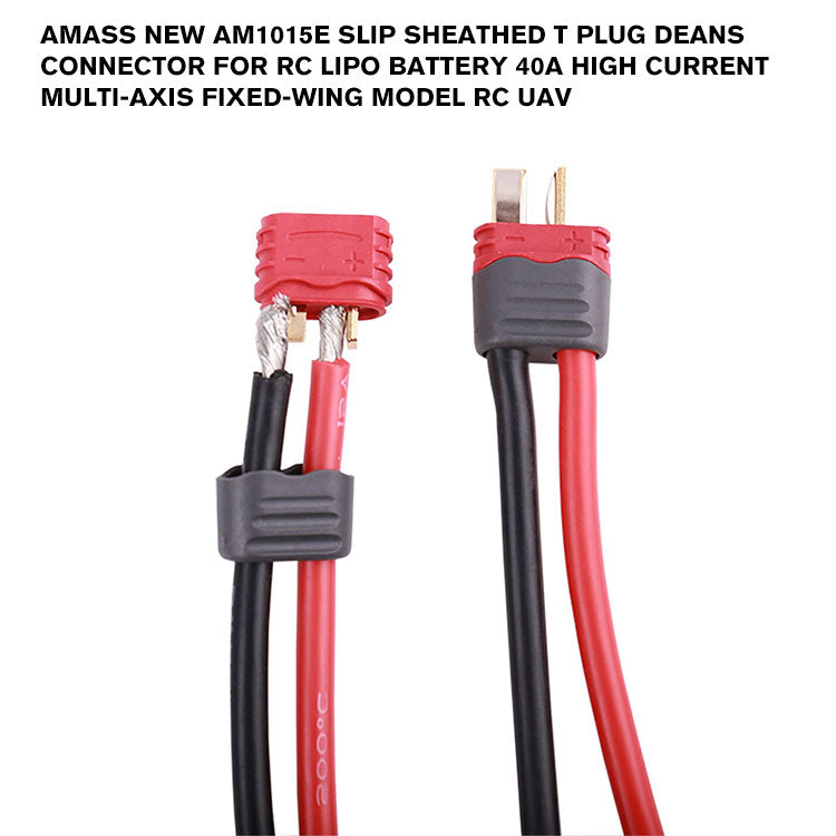 Amass new AM1015E slip sheathed T plug Deans connector For RC Lipo Battery 40A high current multi-axis fixed-wing model rc uav