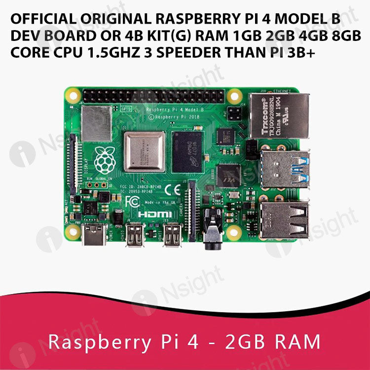 Official Original Raspberry Pi 4 Model B Dev Board or 4b Kit(G) RAM 1G ...