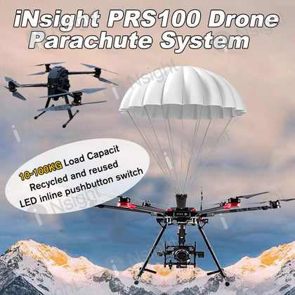 iNsight PRS100 Drone Parachute System for Fixed-wing/Multi-axis  Drone Safety recycled and reused 10-100KG Load Capacit