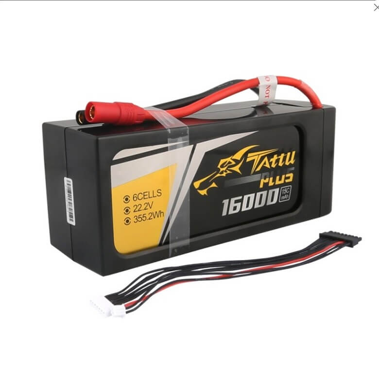 Tattu Plus 16000mAh 6S 15C 22.2V Lipo Battery Pack with AS150+XT150 Plug (new version)