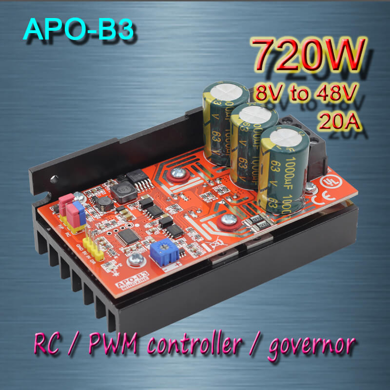 APO-B3 DC brush motor 20A ESC PWM controller + RC + speed controller 720W(MAX)/8V-48V