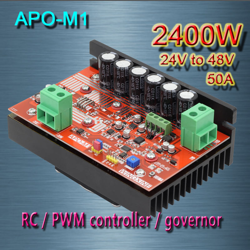 APO-M1 50A ESC DC brush motor PWM controller + RC + speed controller 2400W(MAX)/24V-48V---Free shipping