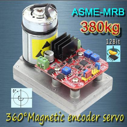 Free shipping ASME-MRB (380kg) non-contact magnetically encoded high torque servo 4096 resolution 32-bit MCU