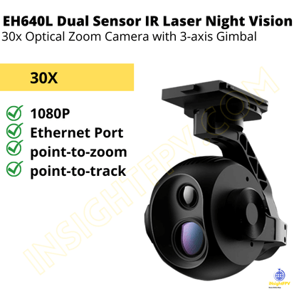 EH640L Dual Sensor IR Laser Night Vision 30x Optical Zoom Camera with 3-axis Gimbal--Free shipping