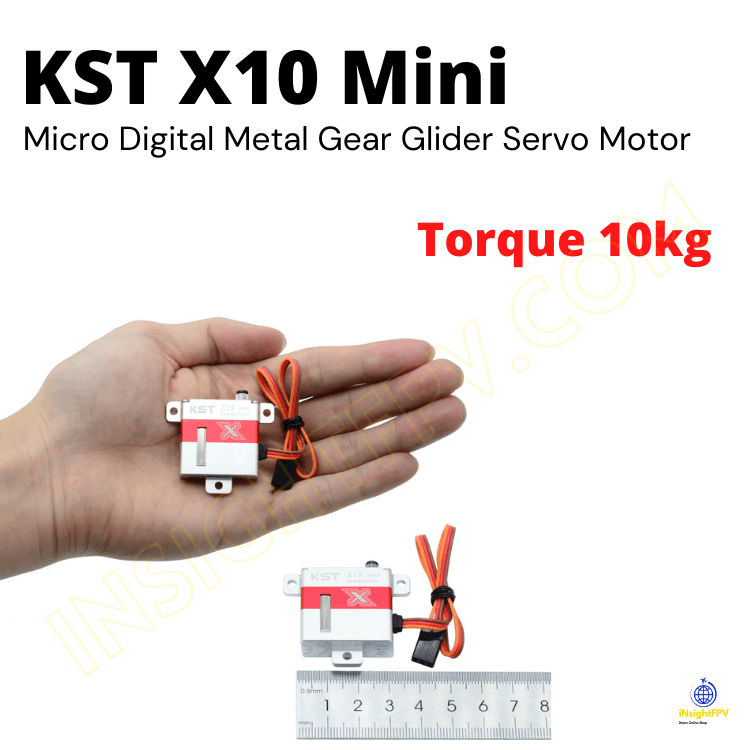KST X10 Mini Torque 10kg Micro Digital Metal Gear Glider Servo Motor for Fixed Wing UAV Helicopter Airplane