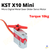 KST X10 Mini Torque 10kg Micro Digital Metal Gear Glider Servo Motor for Fixed Wing UAV Helicopter Airplane