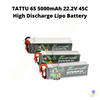 TATTU 6S 5000mAh 22.2V 45C High Discharge Lipo Battery
