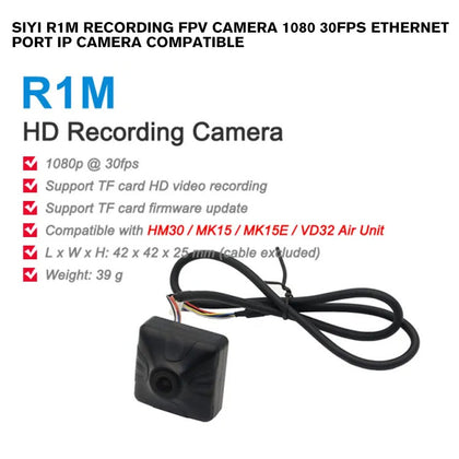 SIYI R1M Recording FPV Camera 1080 30fps Ethernet Port IP Camera Compatible with MK32 HM30 MK15 MK32E MK15E Air Unit