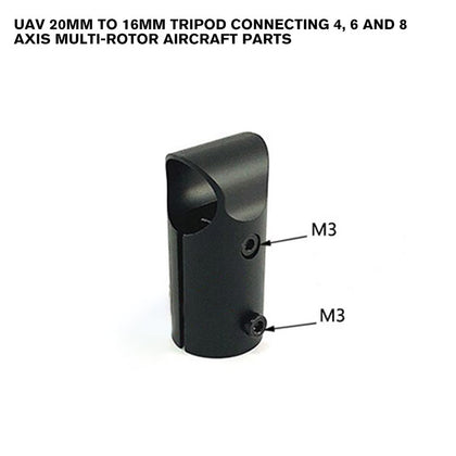 20mm to 16mm tripod connecting 4, 6 and 8 axis multi-rotor aircraft parts