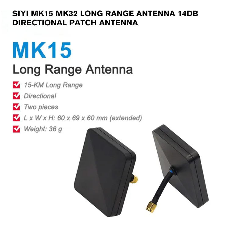 SIYI MK15 MK32 Long Range Antenna 14dB Directional Patch Antenna with SMA Connector Compatible with MK15 MK32 Remote Controller and Antenna Trackers