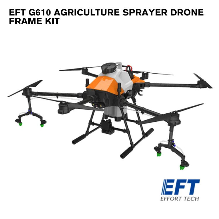 EFT G610 Agriculture Sprayer Drone Frame Kit with Dual Quick Release 10L Water Tank 6 Axis Foldable Compatible with Hobbywing X6 Motor and Quick Release Battery