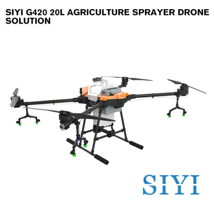 SIYI G420 20L Agriculture Sprayer Drone Solution with Water Tank 4 Axis Foldable Frame Kit 1080P Smart Controller Waterproof FPV Camera Professional Flight Controller Fast Release Smart Battery Fast Charger