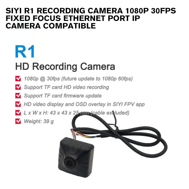 【stop production】SIYI R1 Recording Camera 1080p 30fps Fixed Focus Ethernet Port IP Camera Compatible with MK32 HM30 MK15 MK32E MK15E Air Unit