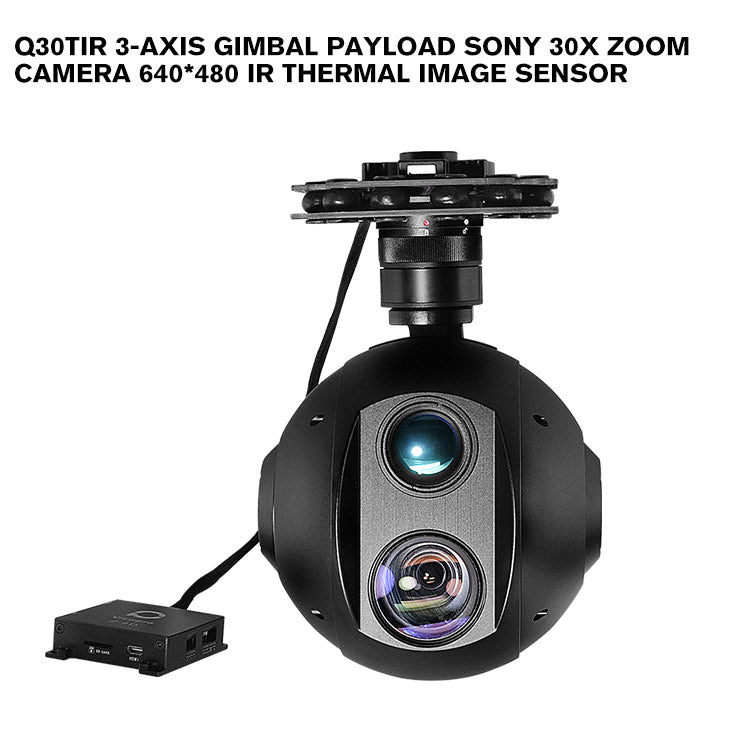 Q30TIR-1352 Powerful 3-axis Gimbal Camera 30x Optical Zoom SONY Camera and Dual IR Thermal Zoom Sensor Industrial Inspection/search/ firefighting gimbal