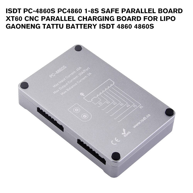 ISDT PC-4860S PC4860 1-8S Safe Parallel Board XT60 CNC Parallel Charging Board For Lipo Gaoneng Tattu Battery ISDT 4860 4860S