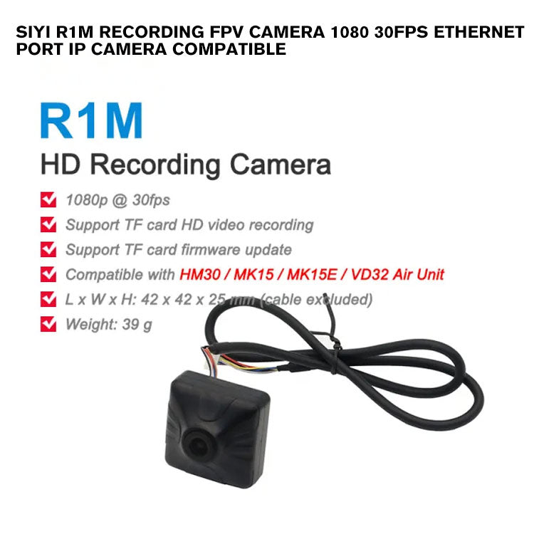 SIYI R1M Recording FPV Camera 1080 30fps Ethernet Port IP Camera Compatible with MK32 HM30 MK15 MK32E MK15E Air Unit