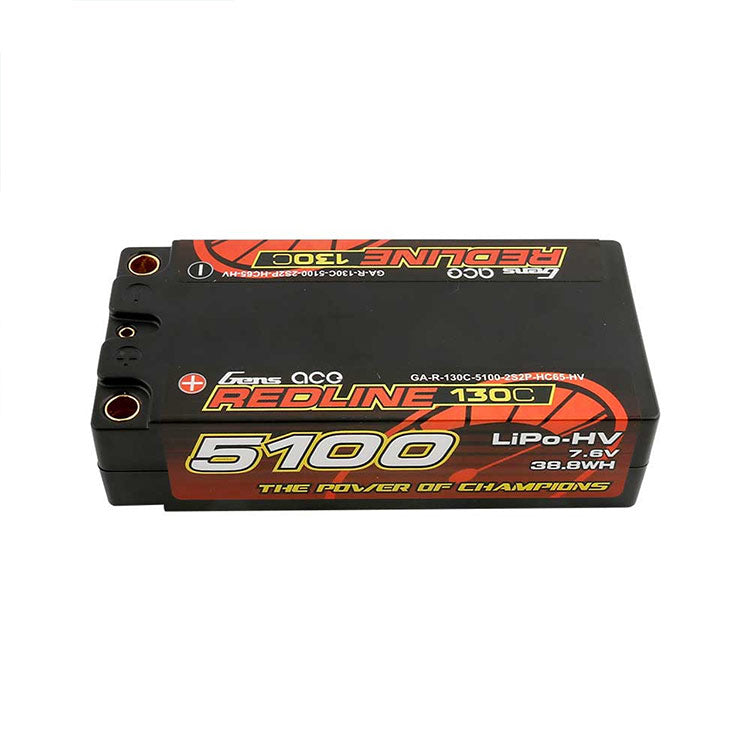 [Presale]Gens Ace Redline Series 5100mAh 7.6V 130C 2S2P HardCase HV Shorty Lipo Battery
