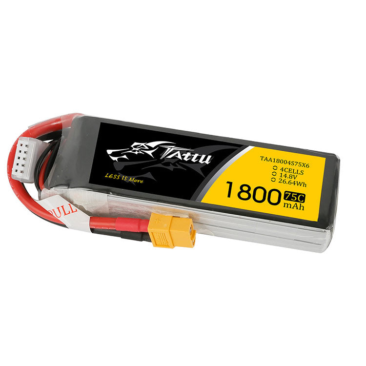Tattu 1800mAh 75C 4S1P Lipo Battery Pack With XT60 Plug